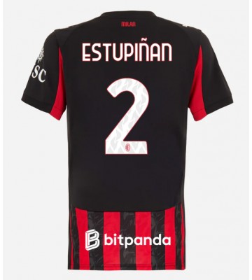 AC Milan Pervis Estupinan #2 Replika Hjemmebanetrøje Dame 2025-26 Kortærmet